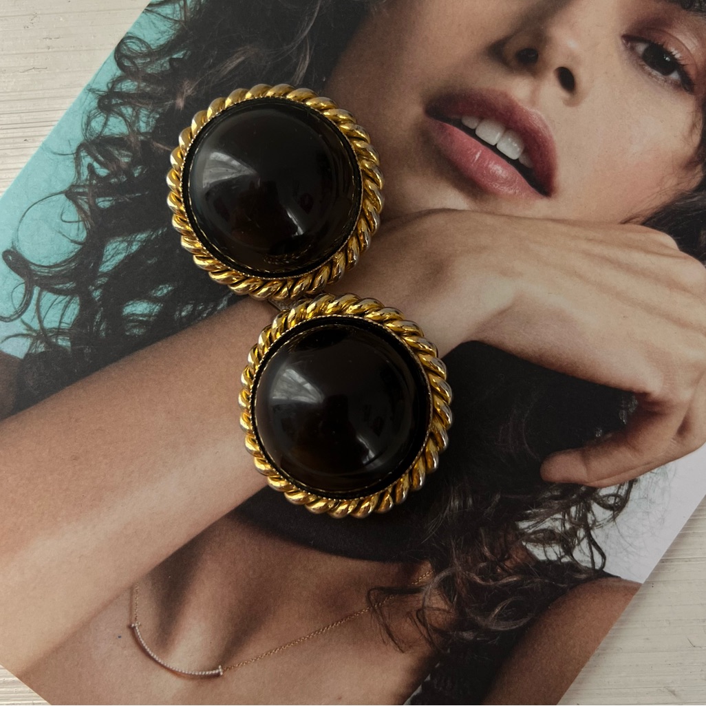 Eduoard Rambaud Paris Vintage Round Clip-On Earrings